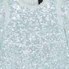 Girls Blue Sequin Embellished Dress, 1, hi-res