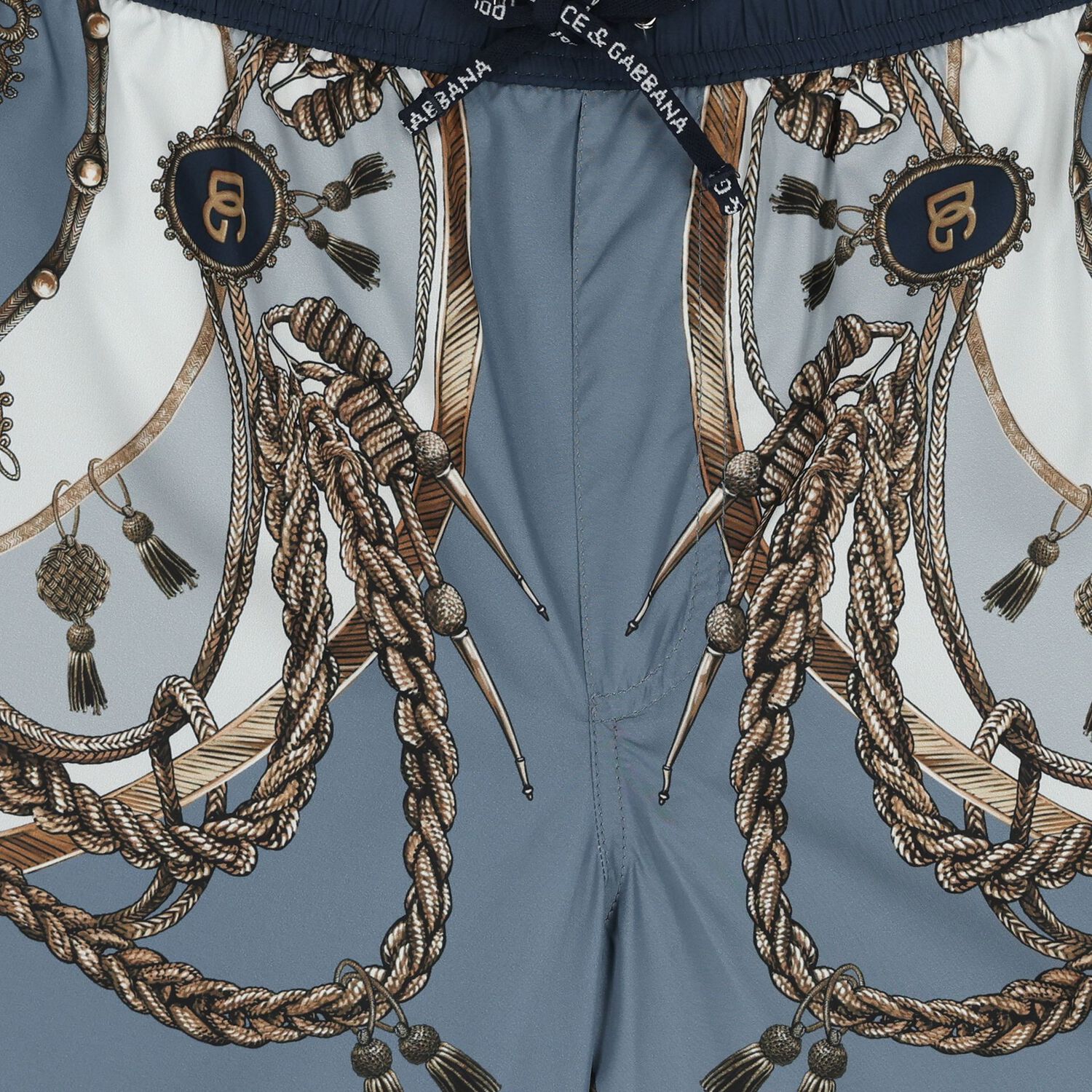 شورت سباحة أزرق بشعار للأولاد, 1, hi-res