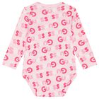 Baby Girls Pink Cotton Bodysuit & Pants Gift Set, 2, hi-res