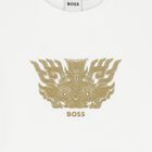 Boys White Dragon Logo T-Shirt, 2, hi-res
