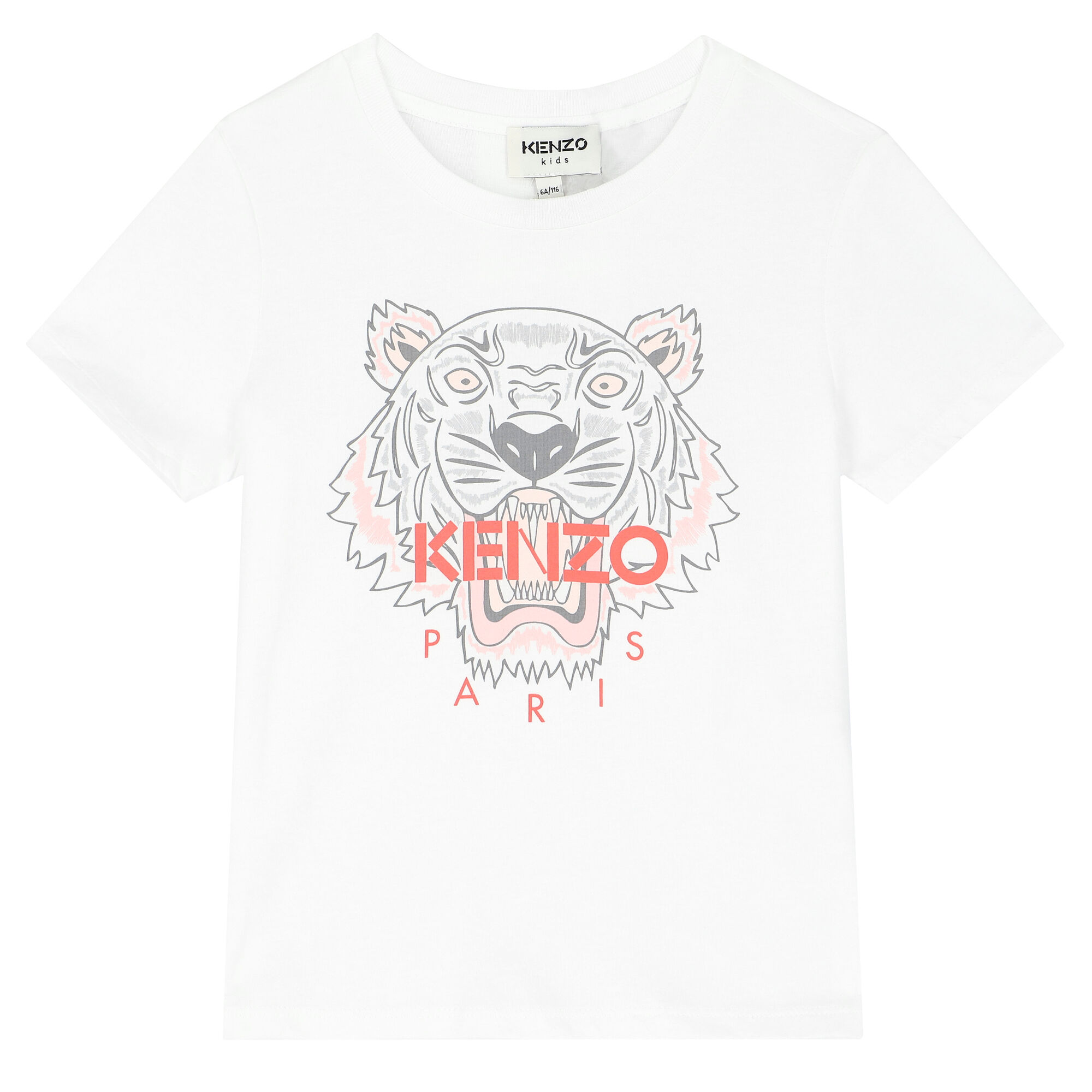 KENZO KIDS Girls White Tiger T Shirt Junior Couture UAE