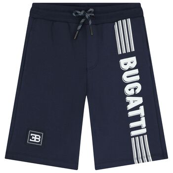 Boys Navy Blue Logo Shorts