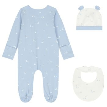 Baby Boys Blue & White Babygrow Gift Set
