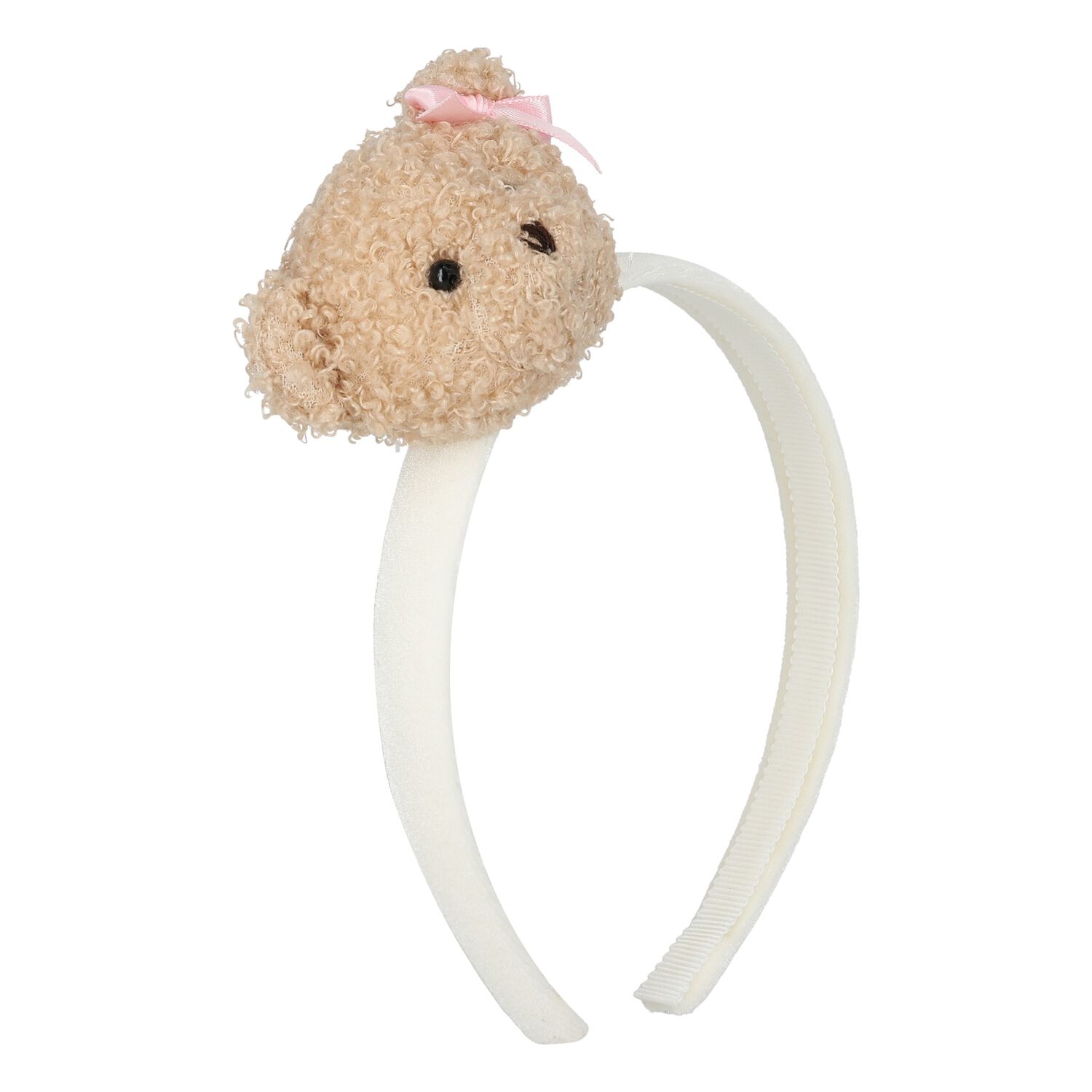 Girls Ivory Teddy Bear Headband, 1, hi-res image number null