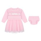 Baby Girls Pink Logo Tulle Dress Set, 1, hi-res