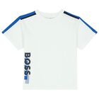 Boys White Logo T-Shirt, 1, hi-res