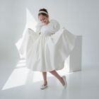 Girls Mirana White 3D Rose Sleeve Tulle Dress, 1, hi-res