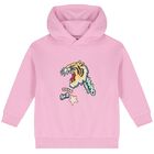 Girls Pink Varsity Tiger Hooded Top, 1, hi-res