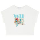 Girls White & Aqua Bird Shorts Set, 2, hi-res