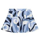 Girls White & Blue Logo Swirl Skirt Set, 1, hi-res