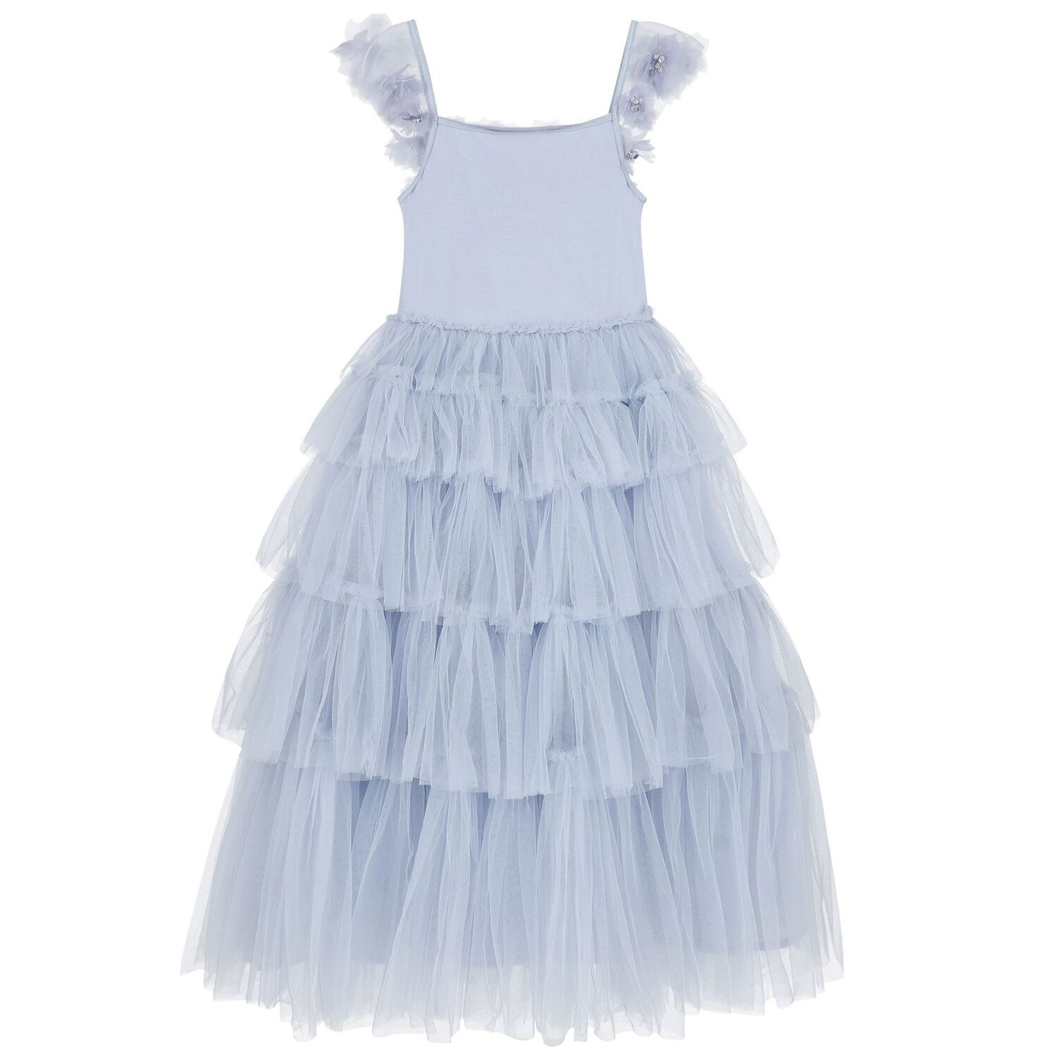 Girls Blue Embellished Tutu Dress, 1, hi-res