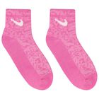 Girls White & Pink Logo Socks ( 6-Pack ), 1, hi-res