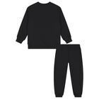 Black Teddy Bear Logo Tracksuit, 1, hi-res