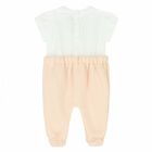 Baby Girls White & Pink Babygrow, 1, hi-res