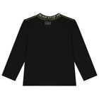 Boys Black Long Sleeve Top, 1, hi-res