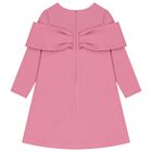 فستان بناتي بفيونكة باللون الوردي, 1, hi-res