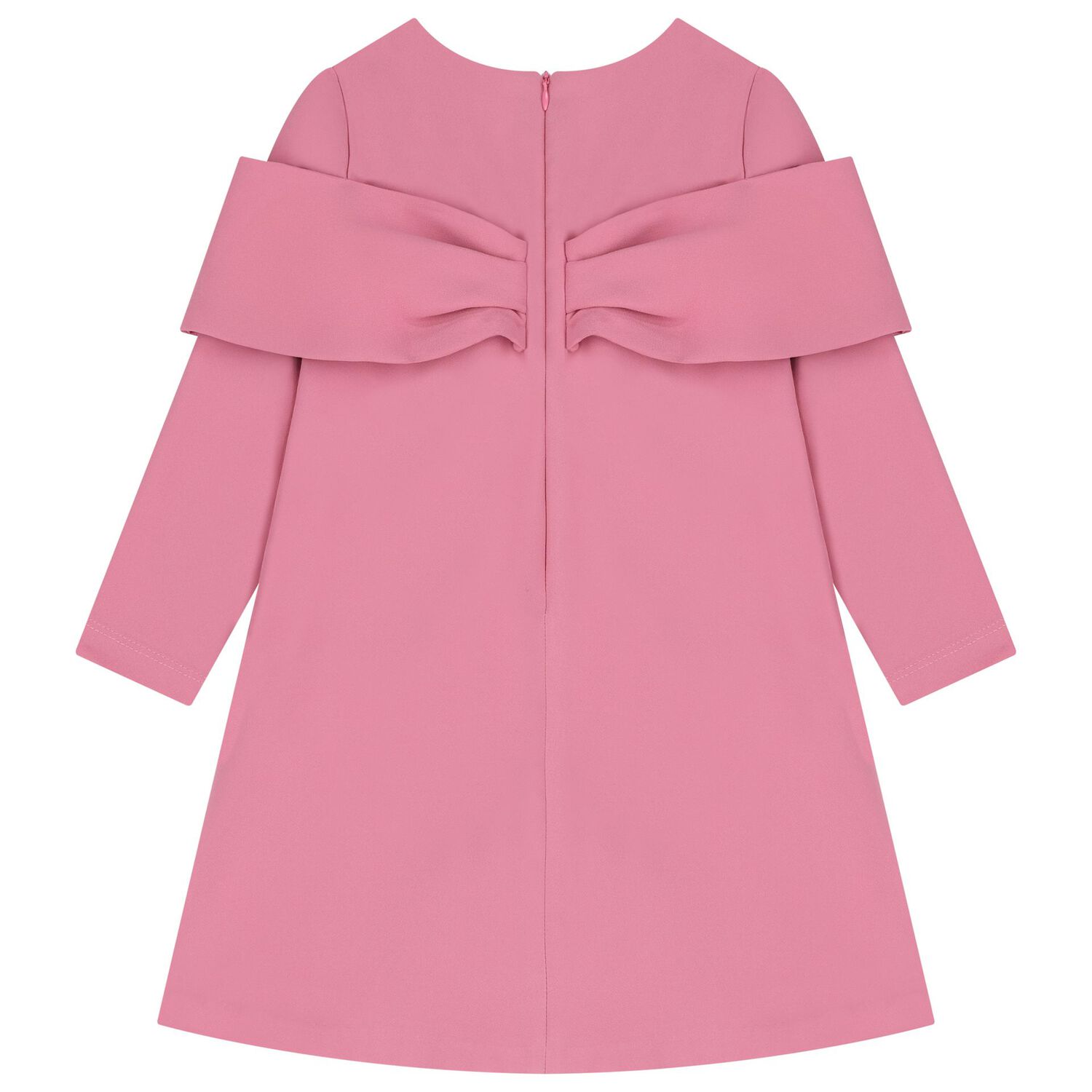 فستان بناتي بفيونكة باللون الوردي, 1, hi-res