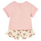 Younger Girls Pink & Yellow Shorts Set, 1, hi-res