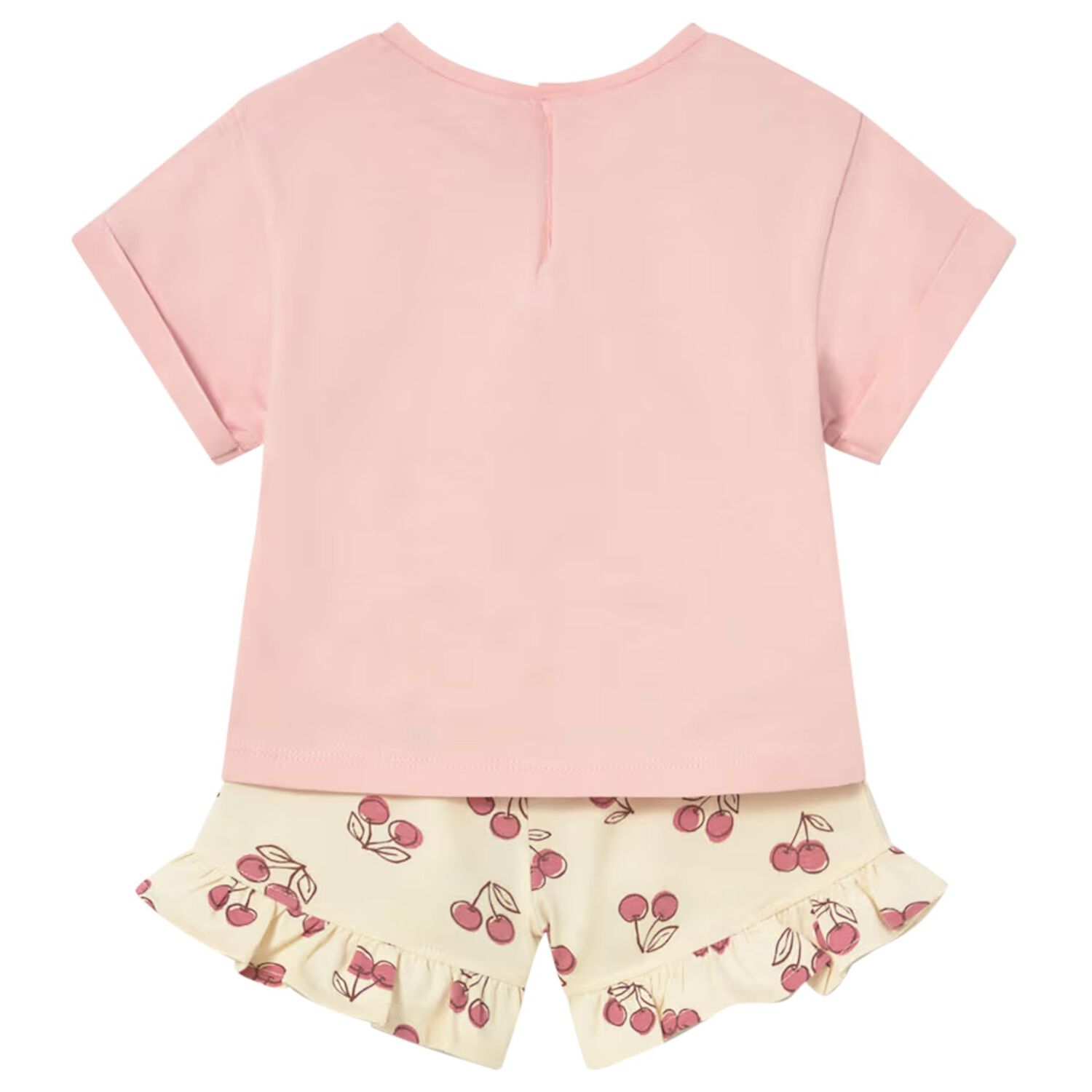 Younger Girls Pink & Yellow Shorts Set, 1, hi-res