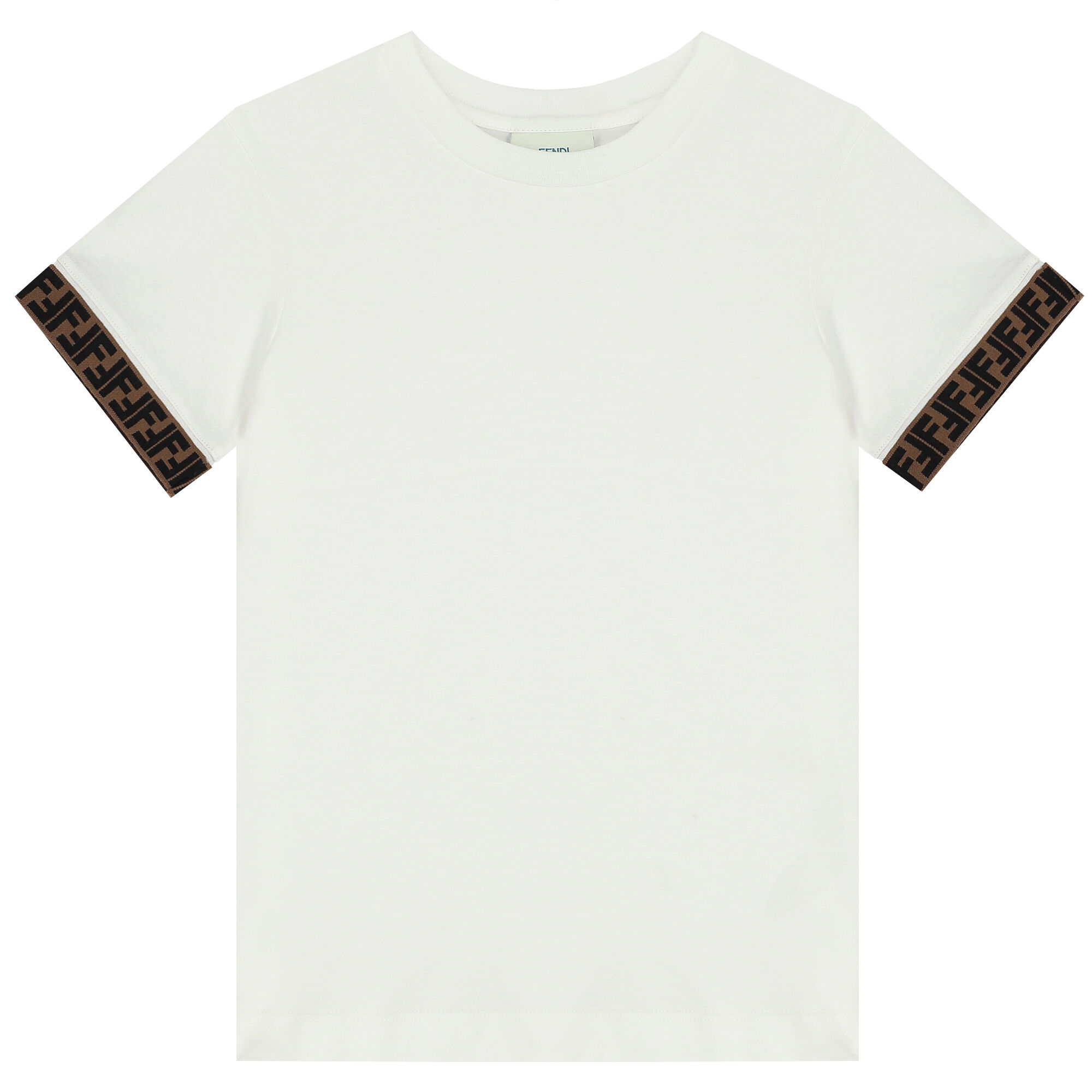 Fendi Ivory FF Logo T Shirt Junior Couture UAE