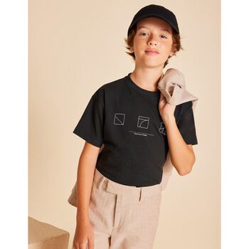 Boys Grey Cotton Logo T-Shirt