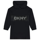 فستان بنات هودي بالشعار بأحجار الراين باللون الاسود, 1, hi-res