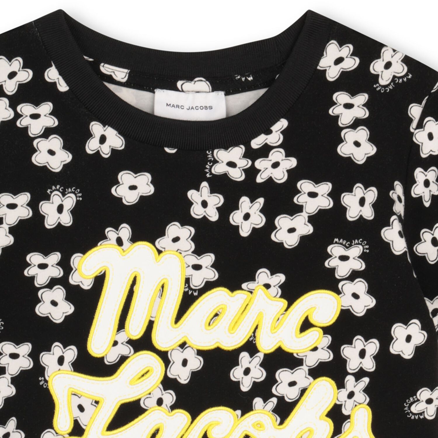 Girls Black Logo Floral T-Shirt, 1, hi-res