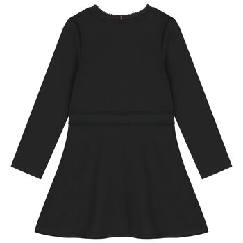 فستان بنات بالشعار باللون الكحلى 