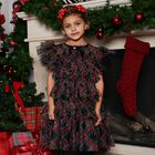 Girls Black, Green & Red Etta Tartan Tulle Dress, 1, hi-res