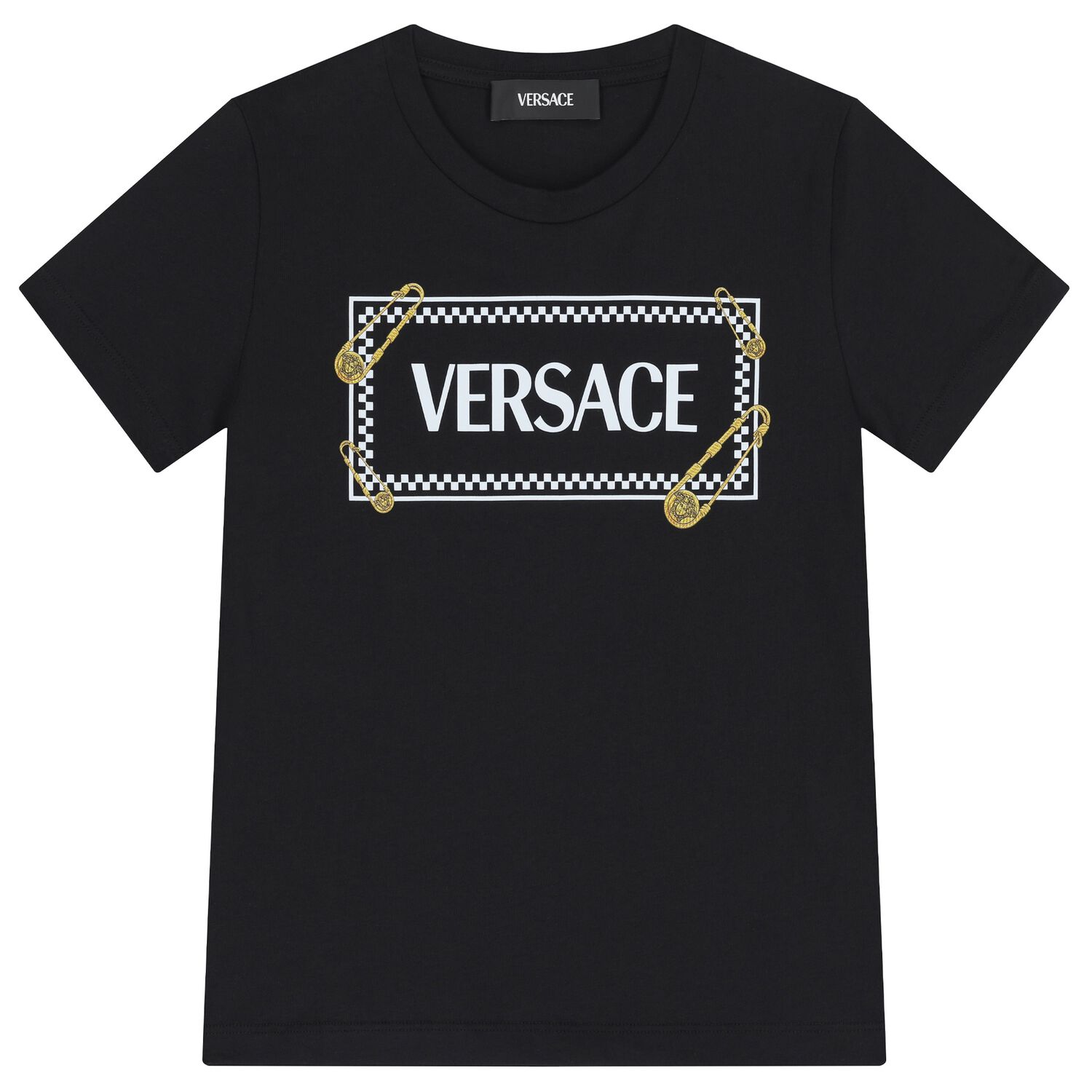 تيشيرت أولاد بالشعار باللون الأسود, 1, hi-res