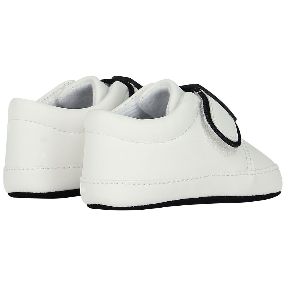 KARL LAGERFELD Baby Boys Ivory Leather Pre Walker Shoes Junior