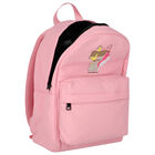 Girls Pink Logo Backpack, 1, hi-res