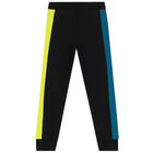 Boys Black, Green & Blue Logo Joggers, 2, hi-res