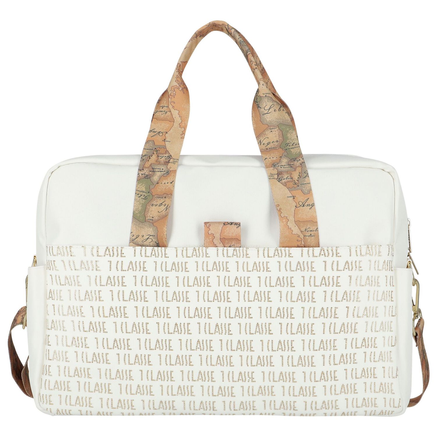 White & Gold Logo Baby Changing Bag, 2, hi-res image number null