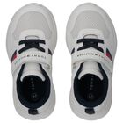 Boys White Logo Trainers, 1, hi-res
