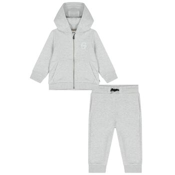 Younger Boys Grey Logo Tracksuit