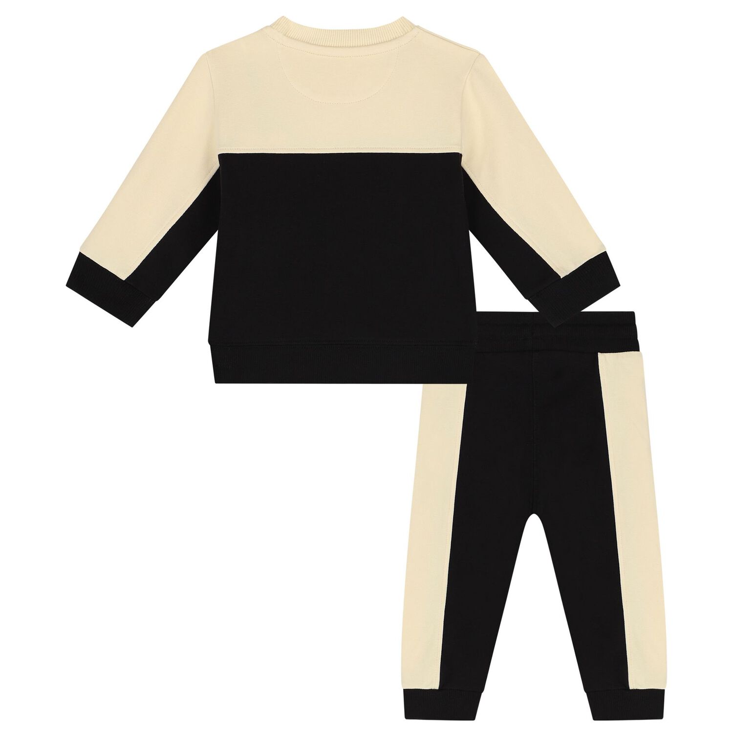 Baby Boys Beige & Black Logo Tracksuit, 1, hi-res image number null