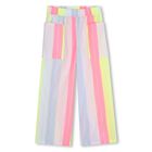 Girls Multi-Coloured Stripes Trousers, 1, hi-res