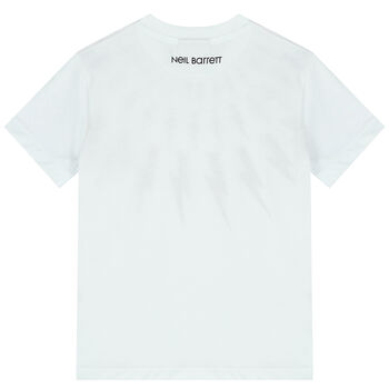Boys White & Black Thunderbolt T-Shirt