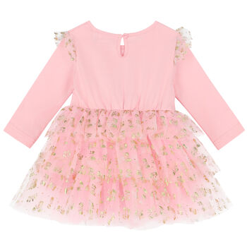 Younger Girls Pink & Gold Tutu Dress