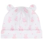 Baby Girls White & Pink Teddy Bear Time Hat, 1, hi-res