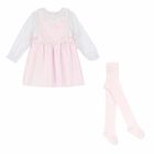 Girls White & Pink Dress Set, 1, hi-res