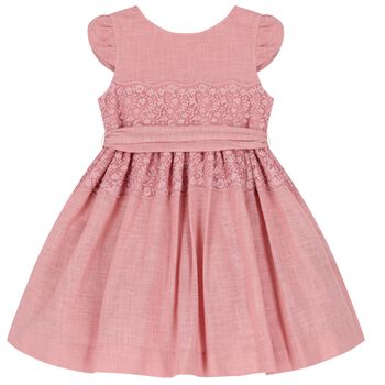 Girls Pink Lace Dress