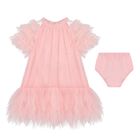 Baby Girls Pink Ruffled Tulle Dress Set, 1, hi-res