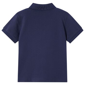 Boys Navy Cotton Polo Shirt