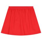 Girls Red Teddy Bear Logo Skirt, 1, hi-res