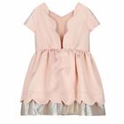 Girls Pink & Gold Bow Dress, 1, hi-res