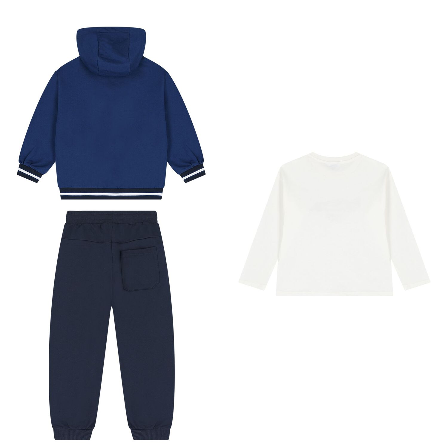 Boys White, Blue & Navy Blue Racing Car Tracksuit ( 3 Piece ), 2, hi-res