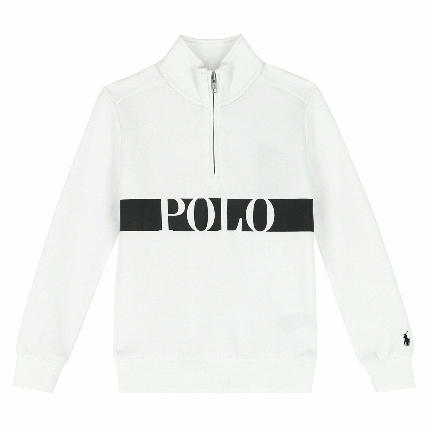 Boys White Logo Sweatshirt, 1, hi-res image number null