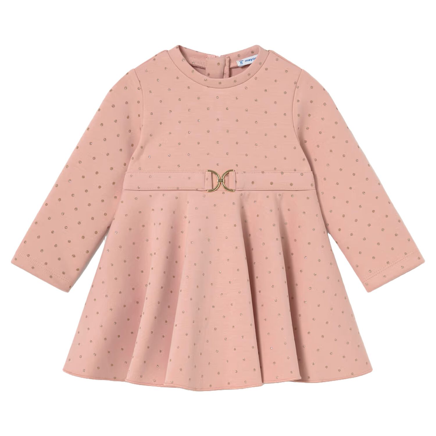 Younger Girls Pink & Gold Neoprene Dress, 1, hi-res
